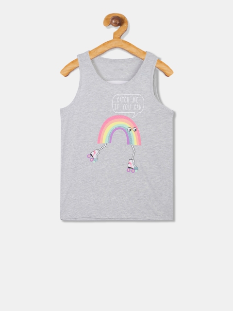 

The Childrens Place Girls Grey Printed Tank Top