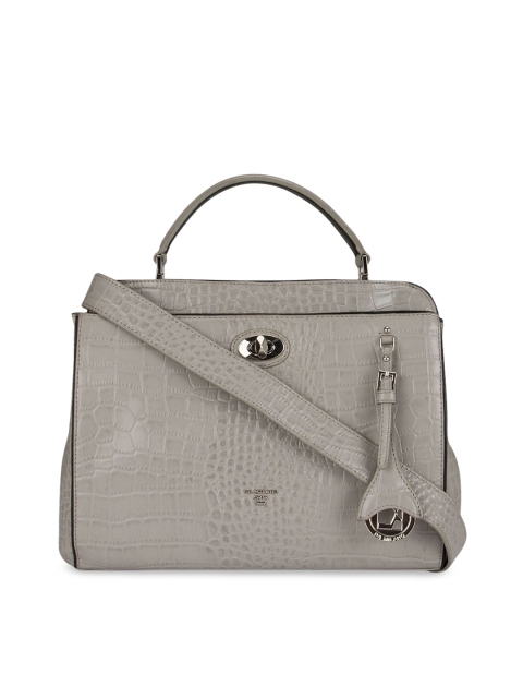 

Da Milano Grey Textured Leather Handheld Bag
