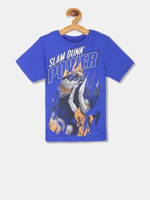 

The Childrens Place Boys Blue Printed Round Neck T-shirt