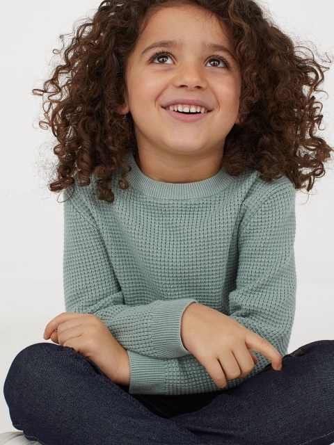 

H&M Boys Dusty Blue Waffle-Knit Jumper