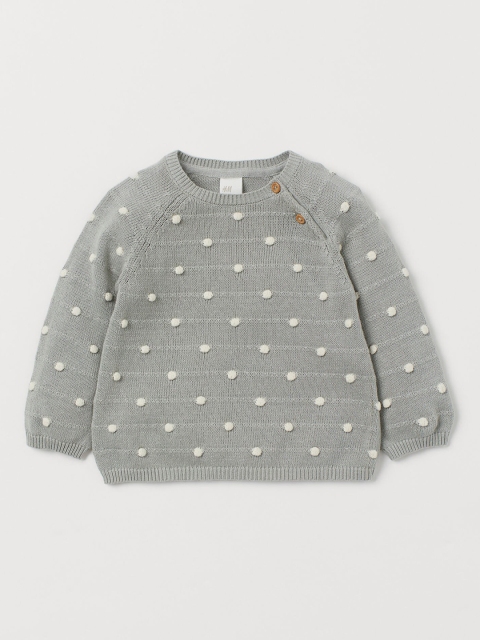 

H&M Girls Grey Textured-knit jumper