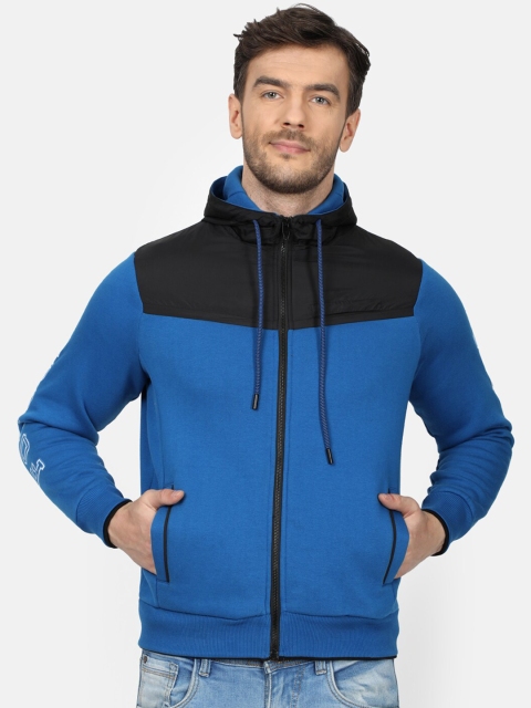 

Monte Carlo Men Black & Blue Printed Hooded Sweatshirt