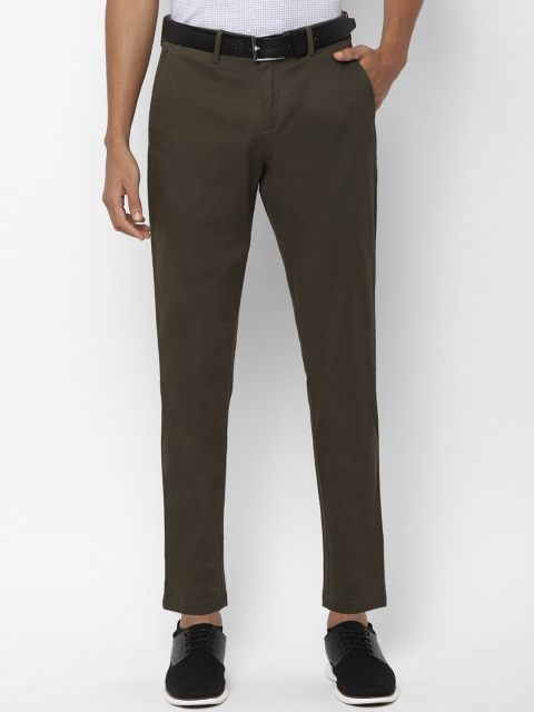 

Allen Solly Men Olive Green Slim Fit Solid Regular Trousers