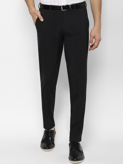 Allen Solly Men Black Slim Fit Solid Formal Trousers