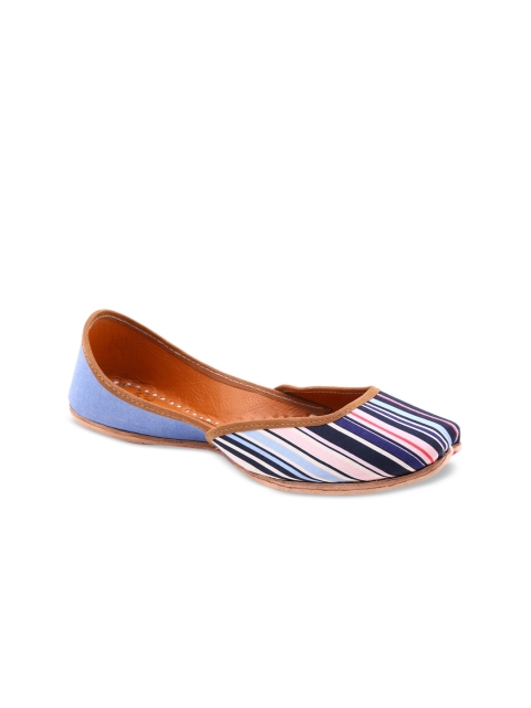 

HUE Women Navy Blue Striped Mojaris