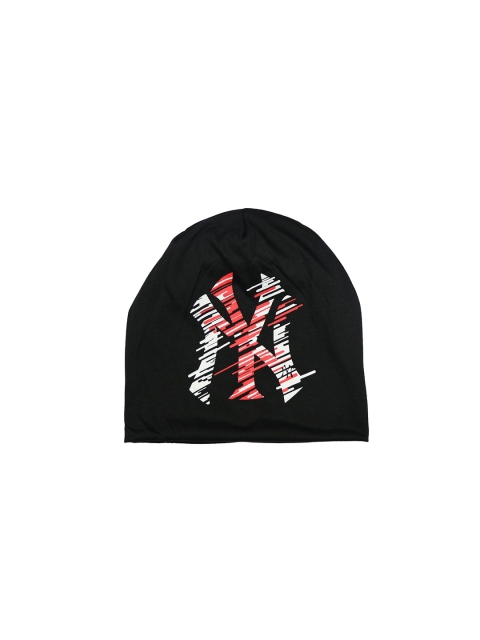 

iSWEVEN Unisex Black & Red Printed Beanie