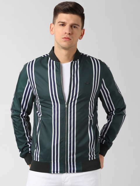 

Peter England Casuals Men Green Striped Bomber