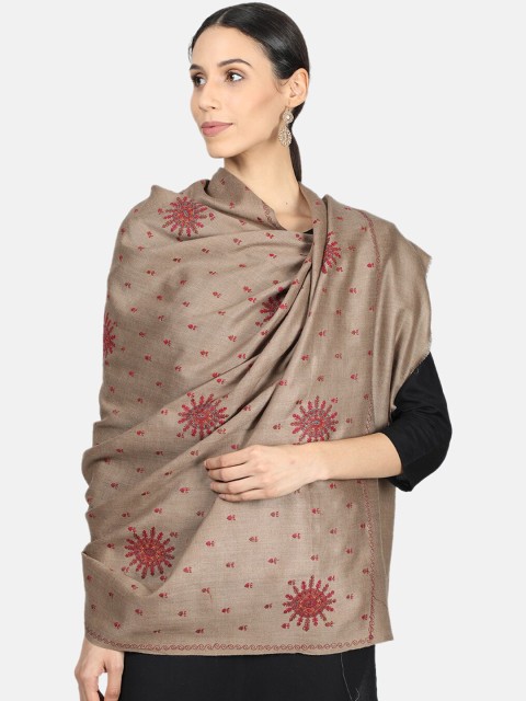 

Monte Carlo Women Beige & Red Printed Shawl