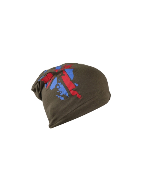 

iSWEVEN Unisex Brown & Blue Printed Beanie