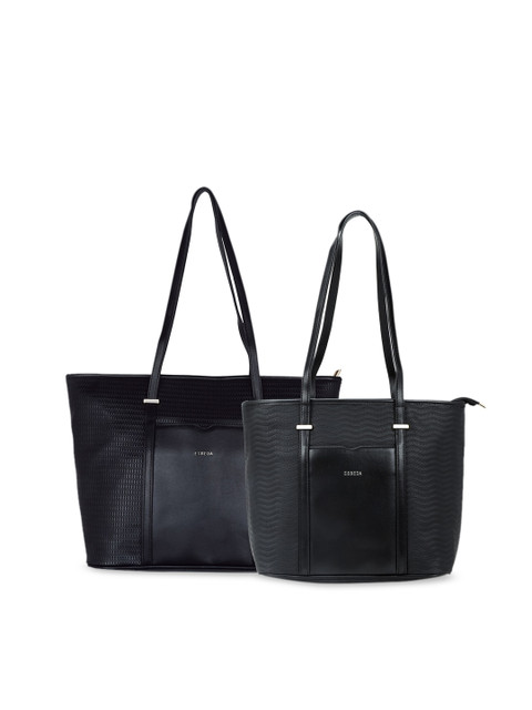 

ESBEDA Black Solid Tote Bag
