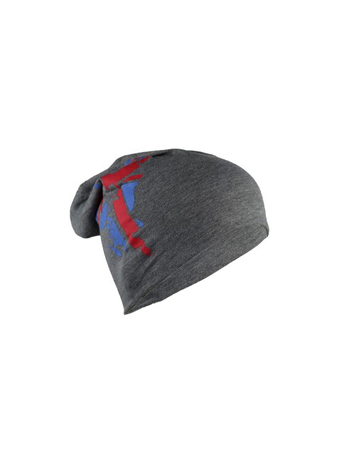 

iSWEVEN Unisex Grey & Red Printed Beanie