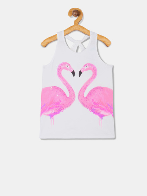 

The Childrens Place Girls White Printed Tank Top