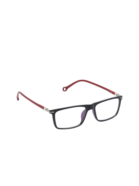 

VAST Unisex Black Solid Full Rim Rectangle Frame 7712_BLACK_RED_RECTANGLE_CLEAR