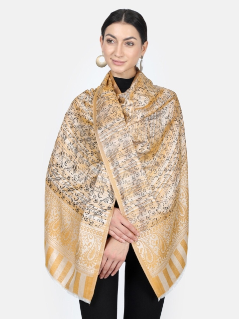 

Monte Carlo Women Off-White & Gold Coloured Ethnic Motifs Stole