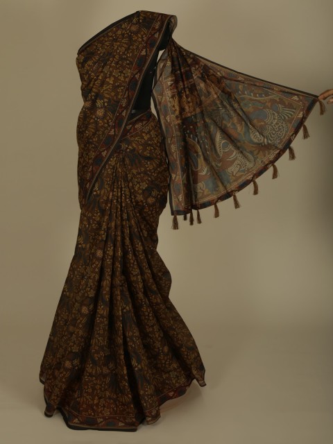 

Pothys Brown Printed Cotton Blend Saree