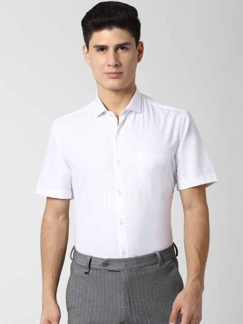 

Peter England Men White Regular Fit Striped Cotton Casual Shirt