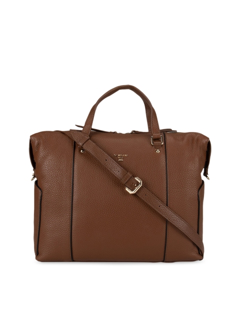 

Da Milano Brown Solid Leather Handheld Bag