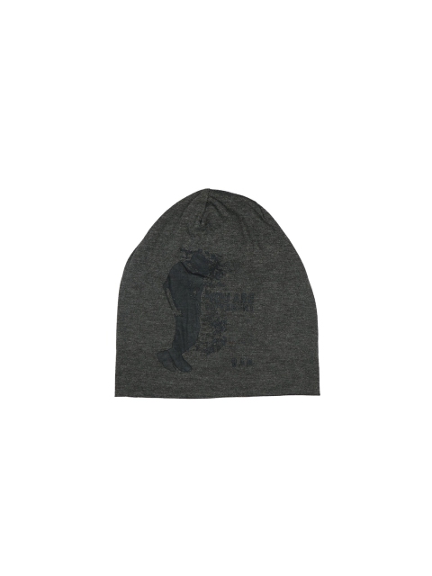 

iSWEVEN Unisex Grey & Black Printed Beanie