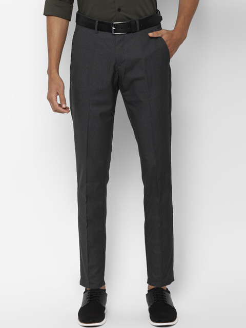 

Allen Solly Men Grey Slim Fit Solid Regular Trousers