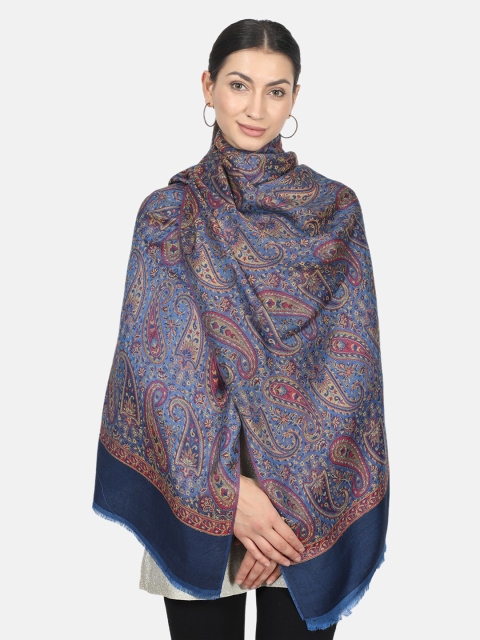 

Monte Carlo Women Blue & Pink Woven Design Stole