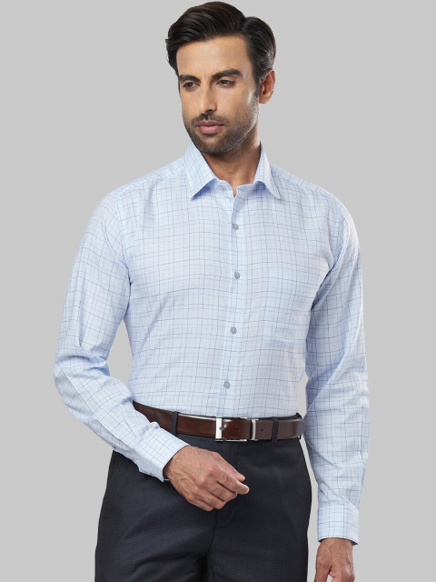

Raymond Men Blue Regular Fit Checked Formal Shirt
