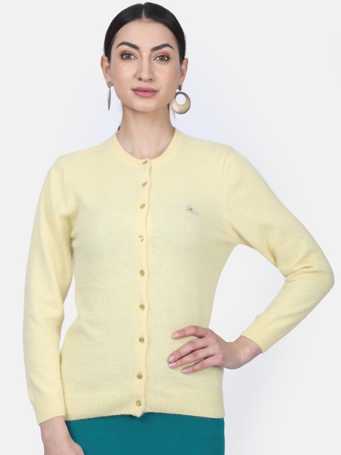 

Monte Carlo Women Yellow Solid Cardigan