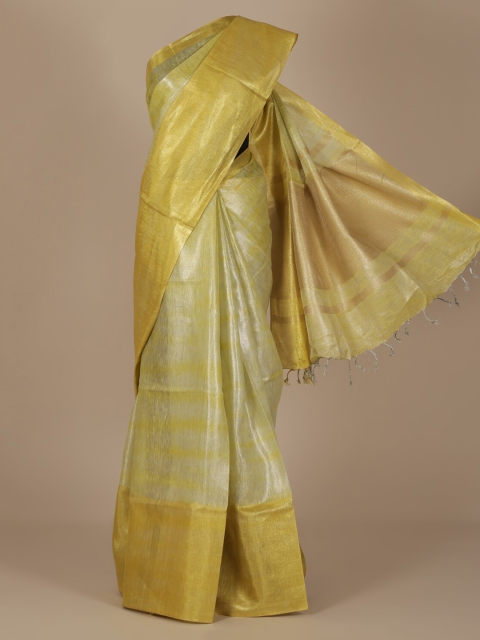 

Pothys Gold-Toned Solid Pure Linen Saree