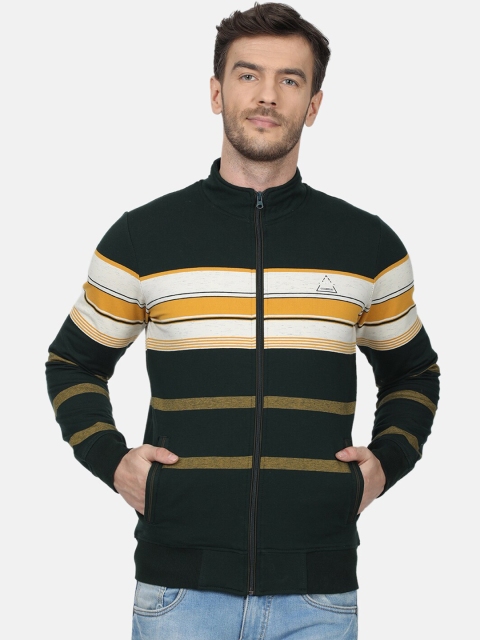 

Monte Carlo Men Green & White Striped Sweatshirt