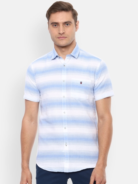 

Louis Philippe Sport Men Blue & White Slim Fit Striped Casual Shirt