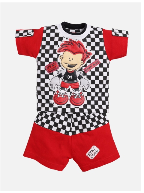 

Jaybee Infant Boys Red & White Printed T-shirt with Shorts
