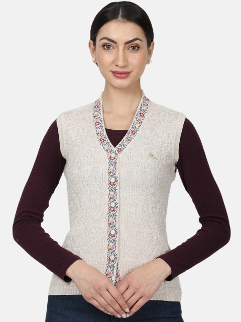 

Monte Carlo Women Beige Knitted Cardigan Sweater