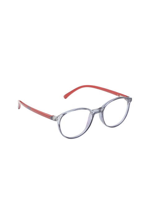 

VAST Unisex Silver-Toned Solid Full Rim Round Frame 7715_GREY_RED_ROUND_ARC_CLEAR