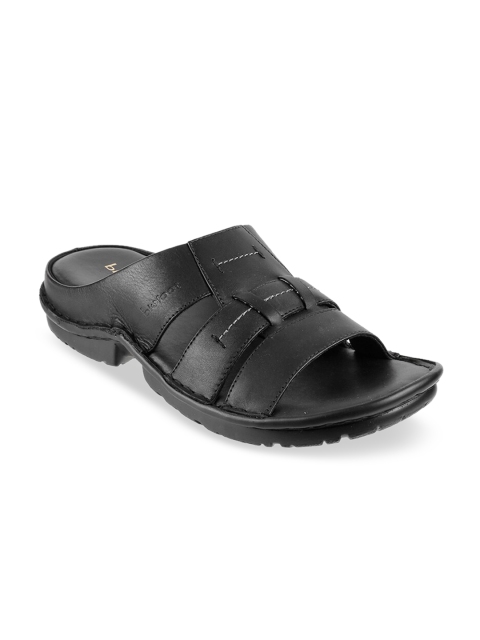 

Metro Men Black Leather Comfort Sandals