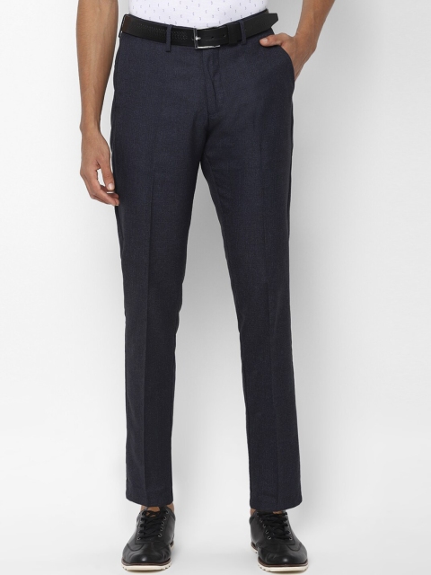 

Allen Solly Men Navy Blue Slim Fit Checked Regular Trousers