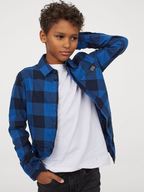 

H&M Boys Blue Cotton flannel shirt