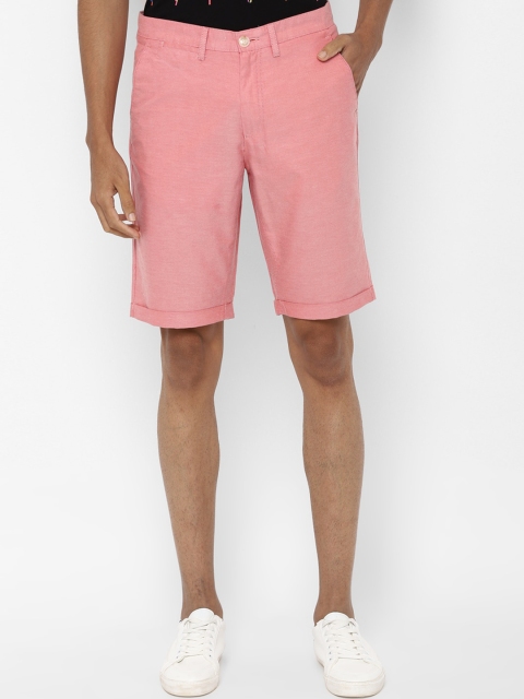 

Allen Solly Men Pink Solid Slim Fit Regular Shorts