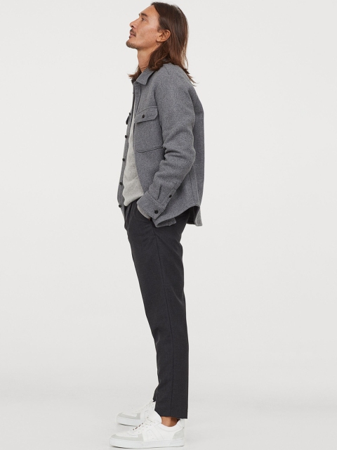 

H&M Men Grey Dressy Wool-Blend Joggers