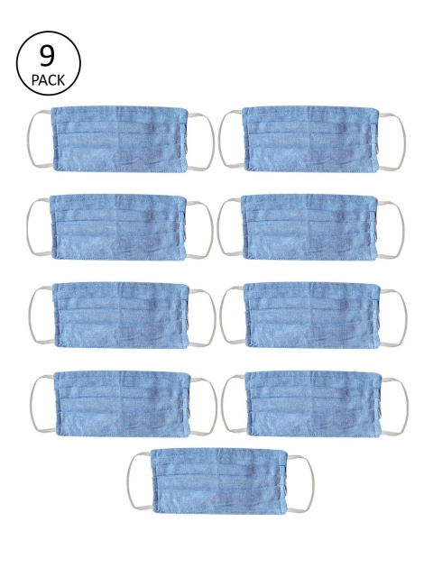 

Bellofox Unisex Blue Pack of 9 3-Ply Reusable Cloth Masks