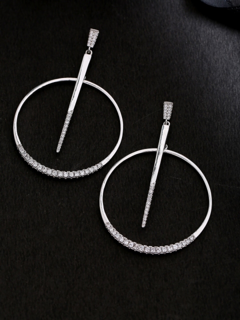 

Voylla Silver-Plated Handcrafted Circular Hoop Earrings