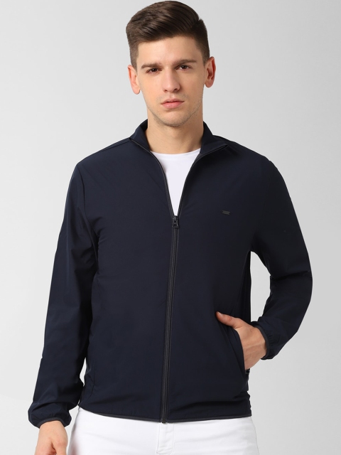 

Peter England Casuals Men Navy Blue Solid Bomber Jacket