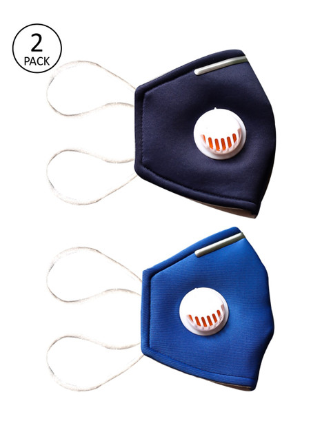 

Bellofox Unisex Blue Pack of 2 3-Ply Reusable Cloth Masks