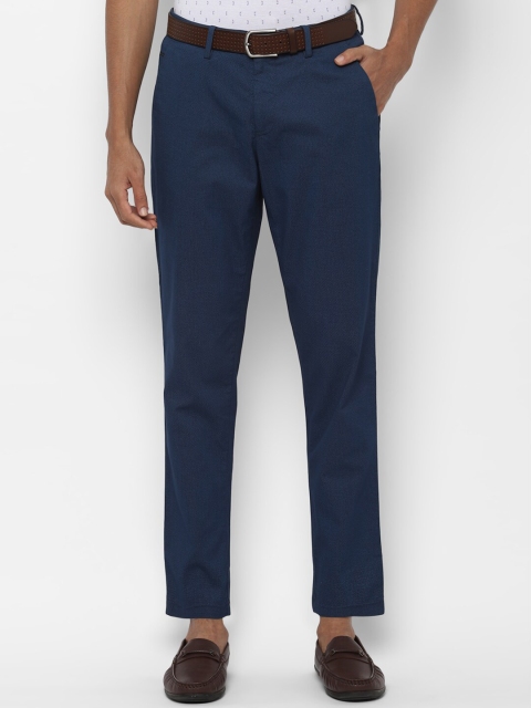 

Allen Solly Men Navy Blue Slim Fit Printed Regular Trousers