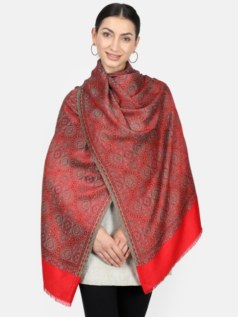 Monte Carlo Women Red Printed Stole