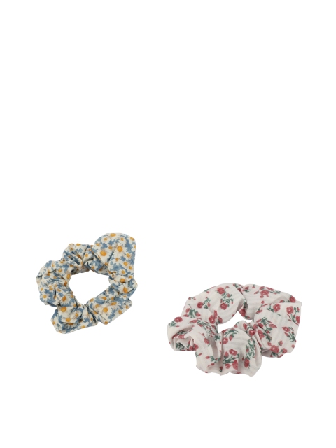 

Bellofox Women Set Of 2 Blue & White Printed Ponytail Holders