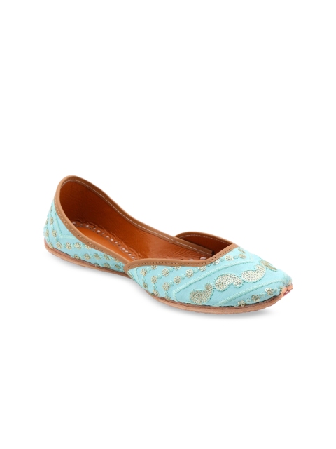 

HUE Women Blue Embellished Mojaris