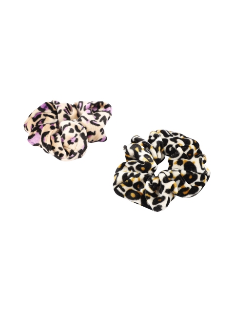 

Bellofox Women Set of 2 Leopard Printed Scrunchies, White