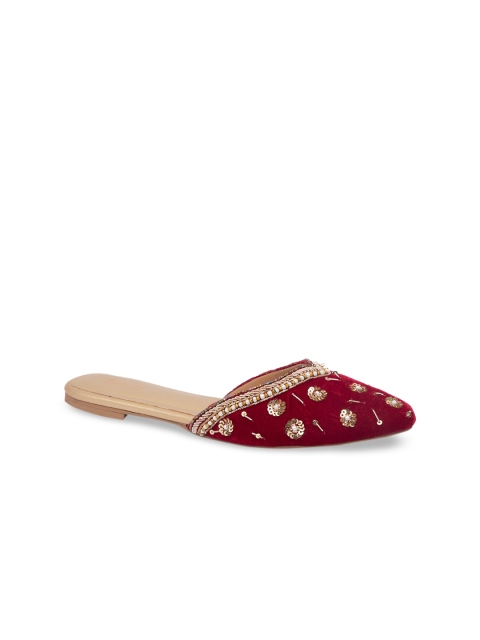 

Inc 5 Women Maroon Embellished Mules
