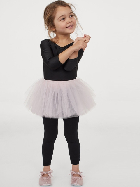 

H&M Girls Black Solid Leotard Bodysuit