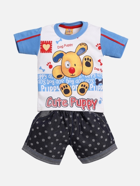 

Jaybee Infant Boys Blue & White Printed T-shirt with Shorts
