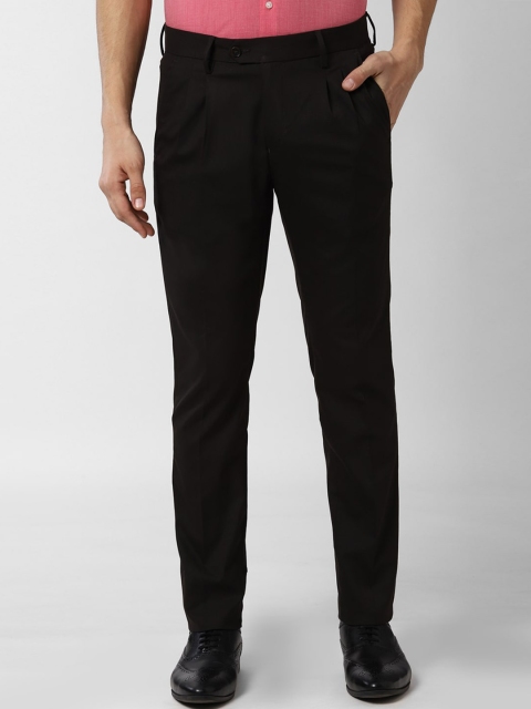 

Peter England Men Black Slim Fit Solid Formal Trousers